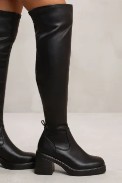 'Minnie' Over The Knee Boot With Chunky Heel