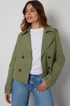 'Nikita' Double Breasted Cropped Trench Coat