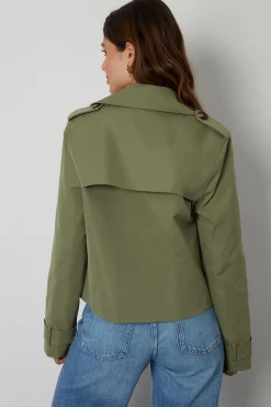 'Nikita' Double Breasted Cropped Trench Coat