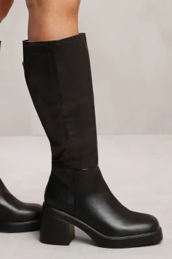 'Nyra' Below Knee Boot With Chunky Heel