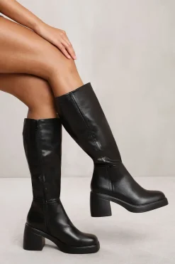 'Nyra' Below Knee Boot With Chunky Heel