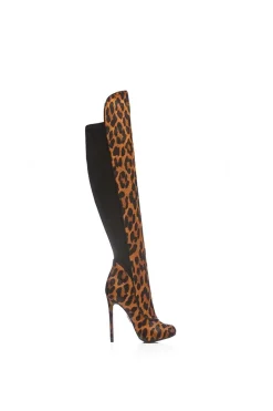 'Savi' Leopard Pony Over The Knee Boots