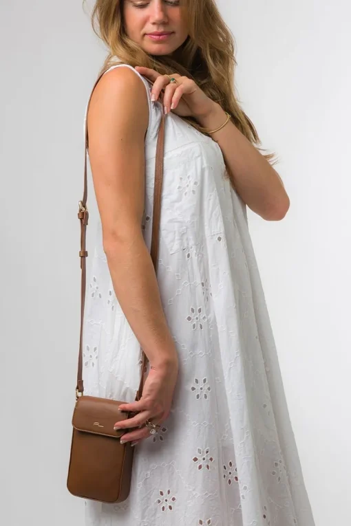 'Selena' Nappa Leather Cross Body Phone Bag