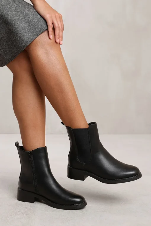 'Serna' Ankle Boot With Elastic Panel And Side Zip