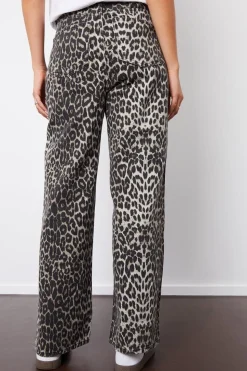 'Soleil' Printed Wide Leg Denim Jeans