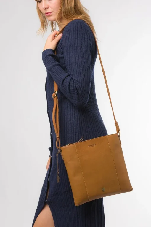 'Sol' Leather Cross Body Clutch Bag