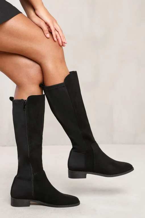 'Vanda' Knee High Boots With Side Zip