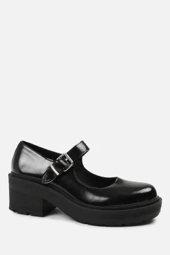 'Washington' Chunky Sole Shoes With Single Buckle Strap