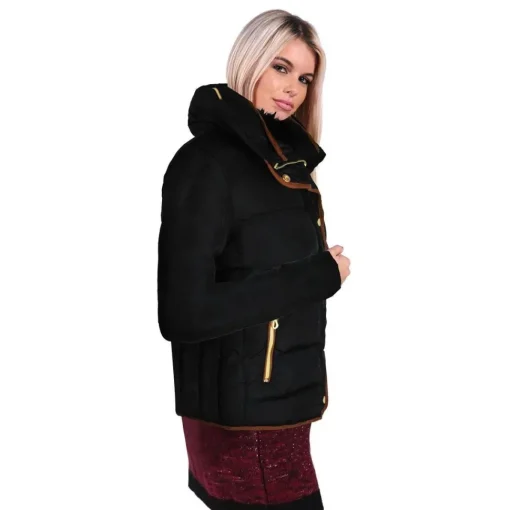 'Wrenly' Quilted Hooded Winter Coat With Full Sleeves