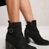 'Wren' Ankle Boot With Chunky Heel And Cross Over Strap Detail