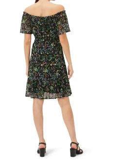 Zaylah Shirred Floral Mesh Dress-