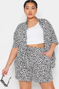 Zebra Print Crinkle Shorts