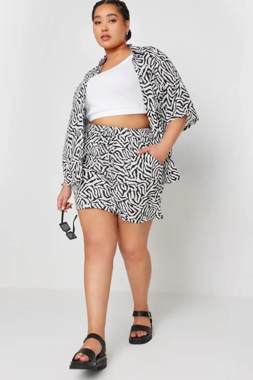 Zebra Print Crinkle Shorts