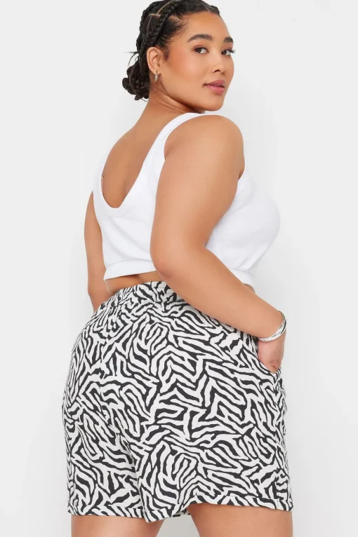 Zebra Print Crinkle Shorts