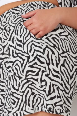 Zebra Print Crinkle Shorts