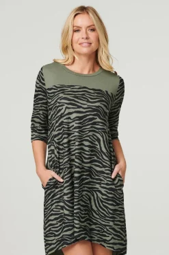 Zebra Print Short Skater Dress