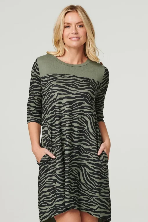 Zebra Print Short Skater Dress
