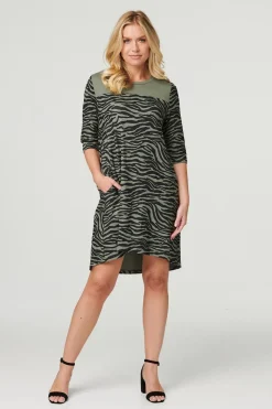 Zebra Print Short Skater Dress