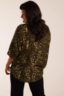 Zip Front Diamante Tunic Top