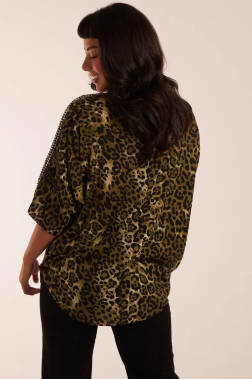 Zip Front Diamante Tunic Top
