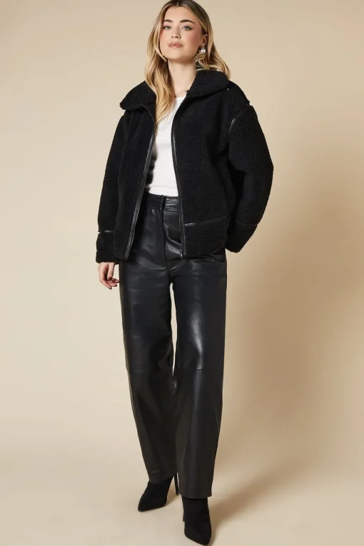 Zip Through Borg Jacket